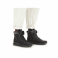 
Nachtschwarze Rieker Damen Schnürstiefel L7742-00 mit Schnürung und Reißverschluss. Schuh am Fuß