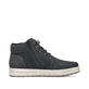 Asphaltschwarze Rieker Herren Schnürschuhe 30741-00 mit Schnürung und Reißverschluss. Schuh Innenseite
