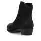 Nachtschwarze Rieker Damen Stiefeletten Y0762-00 mit einem Reißverschluss. Schuh von hinten.