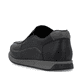 Schwarze Rieker Herren Slipper 11962-00 mit Gummizug sowie Komfortweite G 1/2. Schuh von hinten.