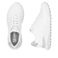 Weiße Rieker Damen Sneaker Low W2502-80 mit Schnürung sowie super leichter Sohle. Schuh von oben, liegend.
