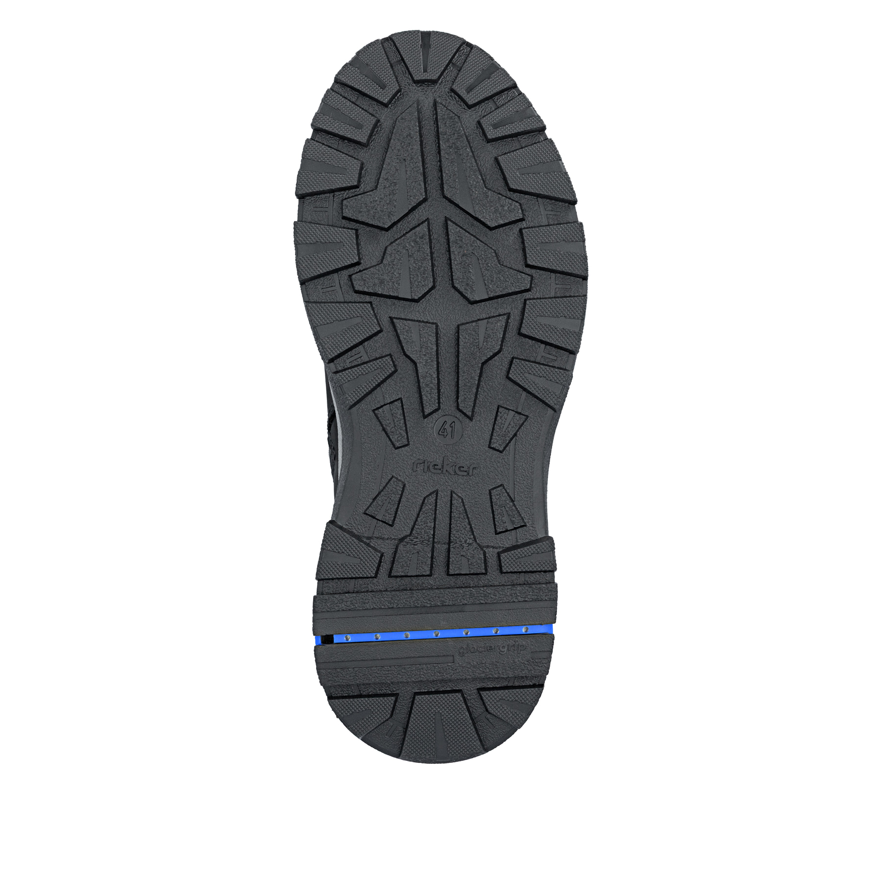 Schwarze Rieker Herren Schnürstiefel 30301-00 mit dem umdrehbaren Glacier Grip. Schuh Laufsohle.