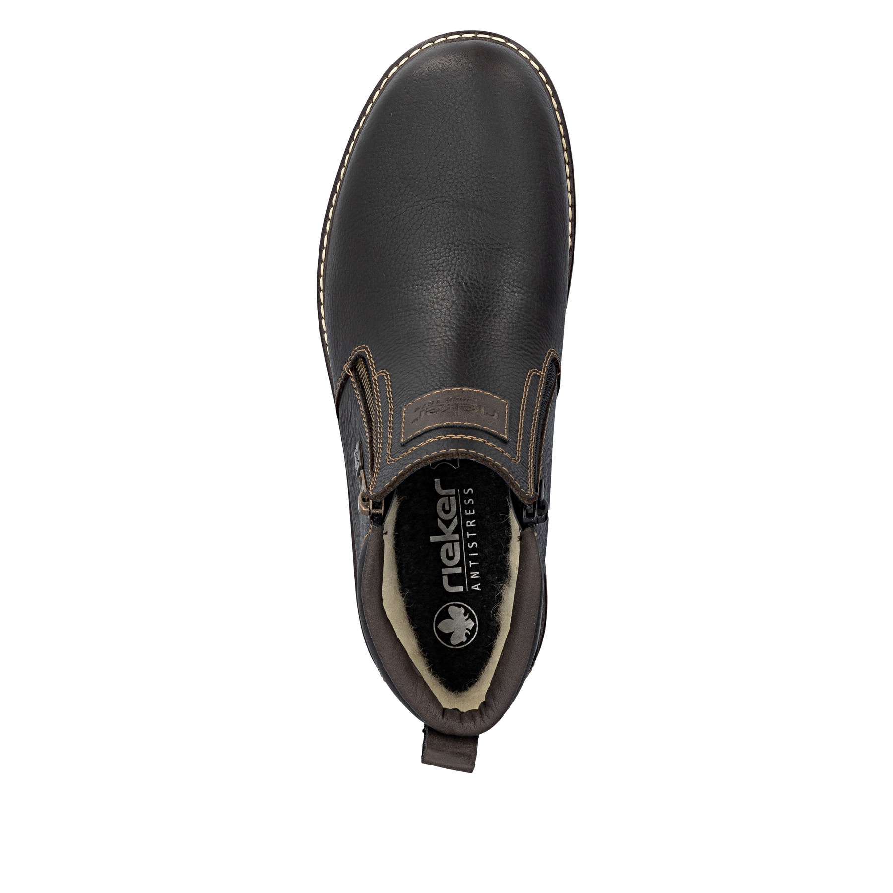 Bottines Rieker marron homme 39871-25 avec semelle adhérente Fiber-Grip. Semelle extérieure de la chaussure.