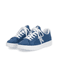 Blaue waschbare Rieker Herren Sneaker Low U1904-14 mit einer Schnürung. Schuhpaar seitlich schräg.