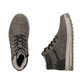 Graue Rieker Herren Schnürstiefel 38542-25 mit wasserabweisender TEX-Membran. Schuh von oben, liegend.