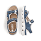 Blaue Rieker Damen Trekkingsandalen 64066-14 mit einem Klettverschluss. Schuh von oben, liegend.