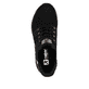 Schwarze Rieker Damen Slipper M9050-00 mit Gummizug sowie einer flexiblen Sohle. Schuh von oben.