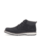 Urbanschwarze Rieker Herren Schnürstiefel 38419-00 mit einer robusten Profilsohle. Schuh Außenseite
