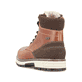 Kastanienbraune Rieker Herren Schnürstiefel F8303-24 mit Flip-Grip Sohle. Schuh von hinten.