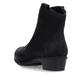 Nachtschwarze Rieker Damen Stiefeletten Y0762-00 mit einem Reißverschluss. Schuh von oben.