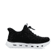 Schwarze Rieker Damen Sneaker Low M6066-01 mit Gummizug sowie flexibler Sohle. Schuh Innenseite.