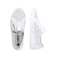 Weiße Rieker Damen Schnürschuhe M2300-80, Barfußschuhe in Löcheroptik. Schuh von oben, liegend.