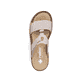 Beige Rieker Damen Pantoletten 60885-62 mit Schmuckelementen. Schuh von oben.