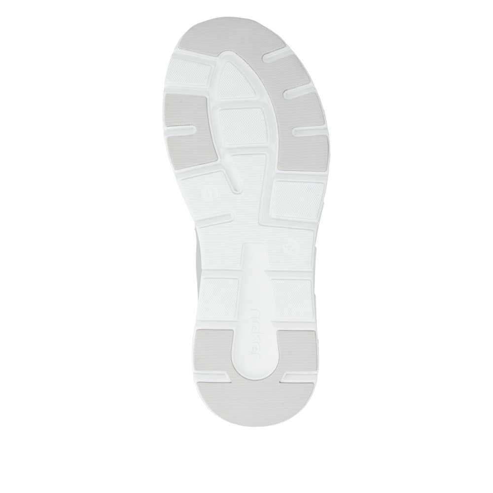 Graue Rieker Herren Sneaker Low 09100-40 mit Schnürung sowie abgesetztem Logo. Schuh Laufsohle.