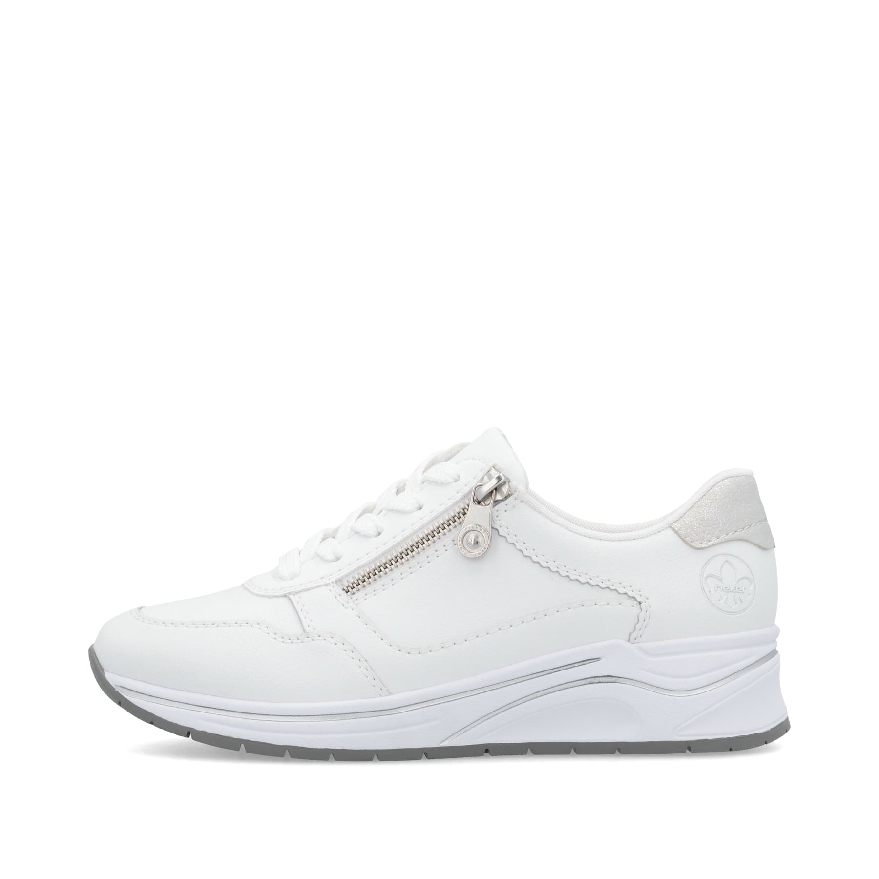 Rieker N9517 Sneaker Basse Donna Pelle Sintetica Con Zeppa E Cerniera - Largo H