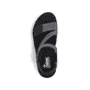 Schwarze vegane Rieker Damen Trekkingsandalen 64870-00 mit einem Klettverschluss. Schuh von oben.