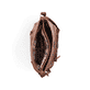 Sac Ã  main Rieker H1340-22 en marron avec design Ã  carreaux, pendentif stylé, fermeture éclair et poche pour téléphone portable. Ouvert.
