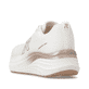 Weisse Rieker Sport Damen Sneaker Low W4101-80. Schuh von hinten.