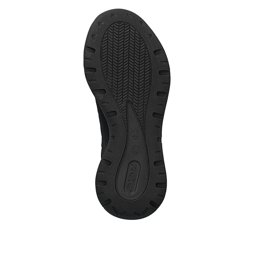 Schwarze Rieker Damen Sneaker High M6500-00 mit wasserabweisender TEX-Membran. Schuh Laufsohle.