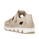 Beige Rieker Damen Slipper 49958-61 aus Glattleder, Barfußschuhe. Schuh von hinten.