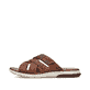 Braune Rieker Herren Pantoletten 25292-24 mit einem Klettverschluss. Schuh Außenseite.