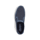 Blaue Rieker Herren Slipper B5264-14 mit Elastikeinsatz sowie verwaschenem Look. Schuh von oben.