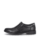 
Nachtschwarze Rieker Herren Slipper 10351-00 mit einer Profilsohle. Schuh Außenseite