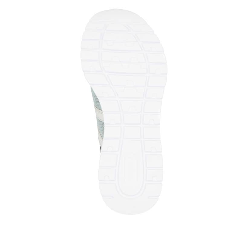 Baskets basses Rieker vertes végétaliennes pour femme M6061-52. Semelle extérieure de la chaussure.