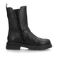 
Tiefschwarze Rieker Damen Kurzstiefel Z9172-00 mit einer robusten Profilsohle. Schuh seitlich schräg
