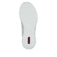 Grüne Rieker Damen Slipper N42G2-52 mit einer Gummischnürung. Schuh Außenseite gespiegelt.