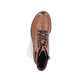 Braune Rieker Damen Schnürstiefel 71202-24 mit Zierschnalle sowie Reißverschluss. Schuh von oben.