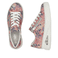 Mehrfarbige Rieker Damen Sneaker Low N6401-90 mit Rieker Air Sohlenfenster. Schuh von oben, liegend.