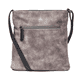 Sac bandoulière Rieker H1301-45 en gris avec finition métallisée, fermeture éclair et poche pour téléphone portable. Verso.