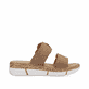 Beige vegane Rieker Damen Pantoletten V2392-62 mit trendigen Schnalle. Schuh Innenseite.