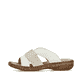 Weiße Rieker Damen Pantoletten 62897-80 in Löcheroptik. Schuh Außenseite.