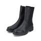 
Tiefschwarze Rieker Damen Chelsea Boots Z3582-00 mit einer schockabsorbierenden Sohle. Schuhpaar schräg.