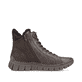 Dunkelbraune Rieker Damen Schnürstiefel 57512-25 mit einem Reißverschluss. Schuh Innenseite.