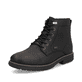 Schwarze Rieker Herren Schnürstiefel 33121-00 mit wasserabweisender TEX-Membran. Schuh seitlich schräg.