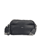 Sac à main Rieker H1029-00 en noir avec fermeture éclair, poche pour téléphone portable et bandoulière amovibles. Face avant.