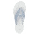Blaue vegane Rieker Damen Zehentrenner W3054-14 mit leichter und griffiger Sohle. Schuh von oben.
