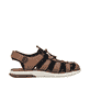 Nussbraune Rieker Herren Trekkingsandalen 25246-24 mit einem Klettverschluss. Schuh Innenseite.