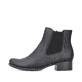
Mitternachtsschwarze Rieker Damen Chelsea Boots 78600-01 mit einer Profilsohle. Schuh Außenseite