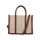 Sac à main Rieker H1013-60 beige avec aspect raphia et fermeture éclair. Côté gauche.