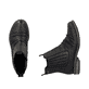 Schwarze Rieker Damen Chelsea Boots 74855-00 aus Glattleder. Schuh von oben, liegend.