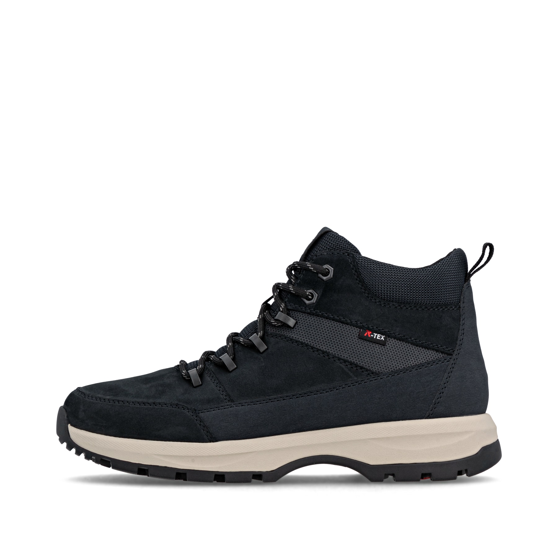 Blaue Rieker Herren Schnürstiefel U1671-14 aus Rauleder. Schuh Außenseite.