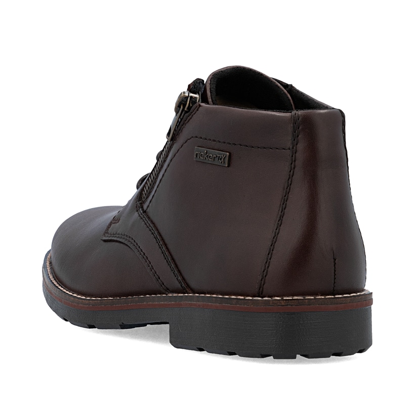 Braune Rieker Herren Kurzstiefel 15324-25 aus Glattleder. Schuh von hinten.