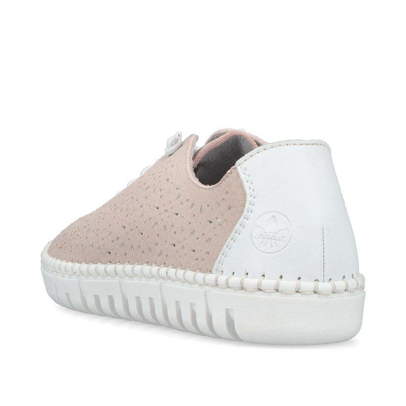 Rosane Rieker Damen Slipper M2356-31, Barfußschuhe mit einem Gummizug. Schuh von hinten.