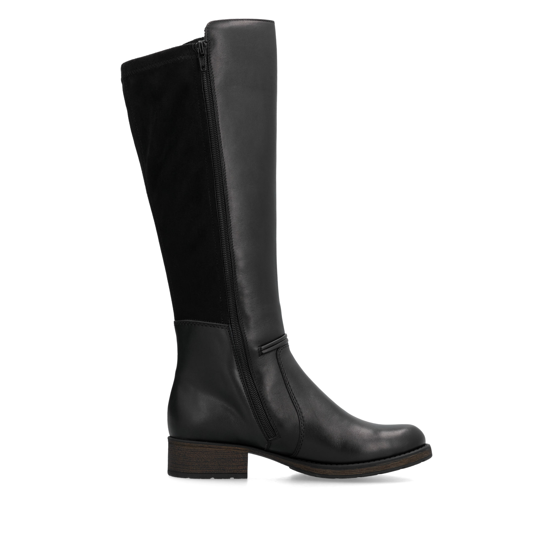 Schwarze Rieker Damen Hochschaftstiefel Z9564-00 aus Glattleder. Schuh Innenseite.