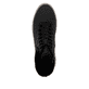 Weiße Rieker Damen Slipper N2162-80 mit Gummischnürung sowie geprägtem Logo. Schuh Außenseite gespiegelt.