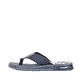 Marineblaue Rieker Herren Zehentrenner 21280-14 mit roter Sticknaht. Schuh Außenseite.